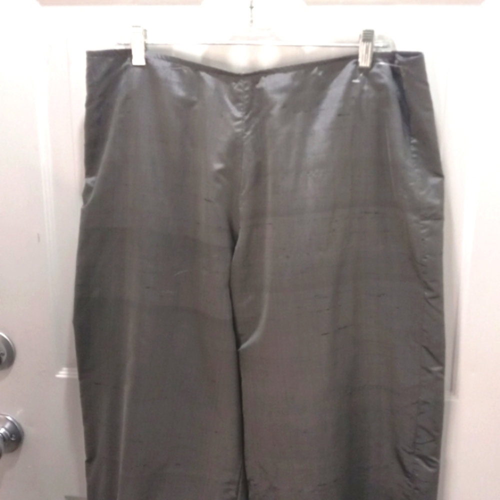 Dark Grey Shiny Dress Pants Size L /XL - Picture 1 of 5